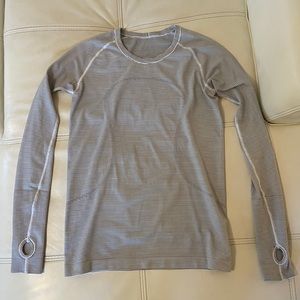 lululemon white with black stripes long sleeve top